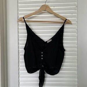 Free People Black Button-Front Camisole